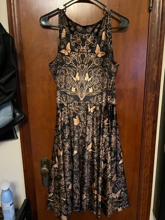 Black milk Golden Garden Velvet Princess Midi Dress size large NWT - Picture 5 of 6